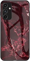 Coverup Marble Glass Back Cover - Geschikt voor Samsung Galaxy A15 Hoesje - Rood