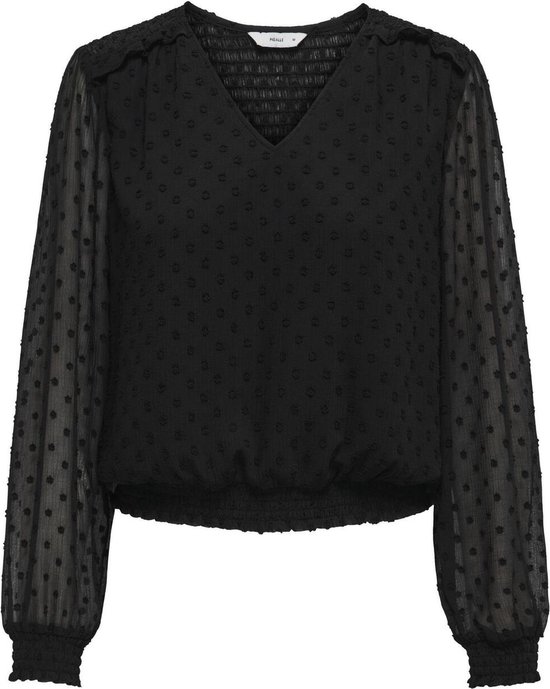 Only Blouse Onlelmira Life New Dobby L/s Top Wv 15320944 Black Dames Maat - L