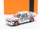 Het 1:18 Diecast-model van de BMW M3 Team BMW Fina #20 van de 1000 Lakes Rally van 1989. De chauffeurs waren M. Duez en A. Lopes. De fabrikant van het schaalmodel is Ixo. Dit model is alleen online verkrijgbaar