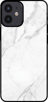 Smartphonica Telefoonhoesje voor iPhone 12 Mini met marmer opdruk - TPU backcover case marble design - Wit / Back Cover geschikt voor Apple iPhone 12 Mini