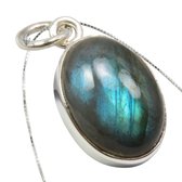 Natuursieraad - 925 sterling zilver labradoriet ketting - boho edelsteen sieraad - natuursteen