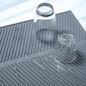 Siliconen afvoermat, 20 "x 16" Eco-vriendelijke afwasmat antislip en warmte-isolatie pad, gootsteen afdruiprek mat met dichte afvoergroeven (51 x 41 cm)