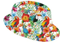 Guirca Verkleed hoedje voor Tropical Hawaii party - Summer/jungle print - volwassenen - Carnaval
