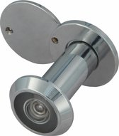 AMIG deurspion/kijkgat - 1x - verchroomd - deurdikte 35 tot 60mm - 160 graden kijkhoek - 14mm boorgat