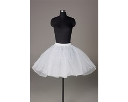 KIMU® Witte Petticoat Tule Rok Tutu Rokje - Onderrok Wit - XS S M - Steampunk Ballet Turnen Bruid Engel Rock&Roll Halloween