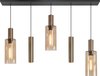 Highlight - Hanglamp Perugia 3+2 lichts L 120 cm zwart amber