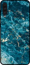 Smartphonica Telefoonhoesje voor Samsung Galaxy A50 met marmer opdruk - TPU backcover case marble design - Blauw / Back Cover geschikt voor Samsung Galaxy A50