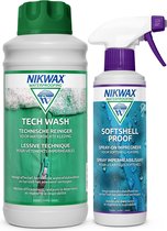 Nikwax Twin Tech Wash 1L & Softshell Proof Vaporisateur 300ml - Pack de 2