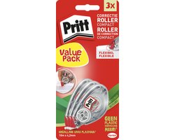 Pritt Roller Correcteur Compact x3 | Lot de 3 Rollers Correcteurs 4,2 mm x 10 m | Correction Instantanée et Réécriture Immédiate | École et Bureau
