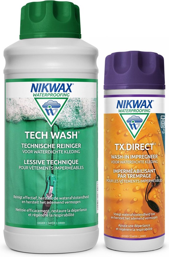 Nikwax Twin Tech Wash Wasmiddel 1L & Tx.Direct Impregneermiddel 300ml - 2-Pack