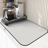 Koffiezetapparaat, afdruipmat, absorberende afdruipmat, servies, koffiemat met verborgen rubberen achterkant, voor keuken, gootsteen, bar, aanrecht 50 x 40 cm (beige)