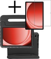 Hoesje Geschikt voor Samsung Galaxy Tab A9 Plus Hoesje Kinderhoes Shockproof Hoes Kids Case Met Screenprotector - Zwart