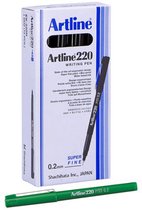 ARTLINE 220 Stift - Doos van 12 stuks - 0,2mm Lijndikte - Groen