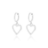Silver coloured earrings with heart
