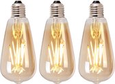 Lichtbron LED druppel 14,5 cm (set van 3) gold - Lamp E27 Ledlamp - Lichtbron E27 - Led lampen - Led lamp - Filamentlamp e27