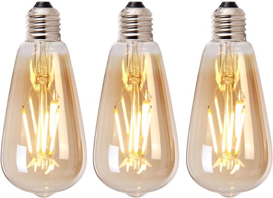 Lichtbron LED druppel 14,5 cm (set van 3) gold - Lamp E27 Ledlamp - Lichtbron E27 - Led lampen - Led lamp - Filamentlamp e27