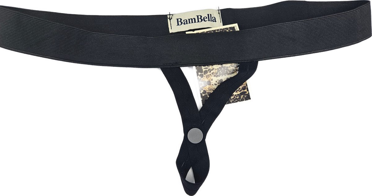 Goedkoopste BamBella® Sexy Lingerie Heren S/M- Zwart mannen ondergoed open kruis cock ring slip strap short