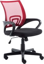 CLP Genius Bureaustoel - Ergonomisch - Voor volwassenen - Met armleuningen - Netbekleding - rood