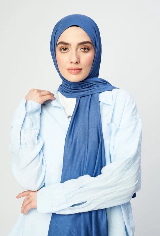 Hoofddoek Jersey Blue – Hijab – Sjaal - Hoofddeksel– Islam – Moslima