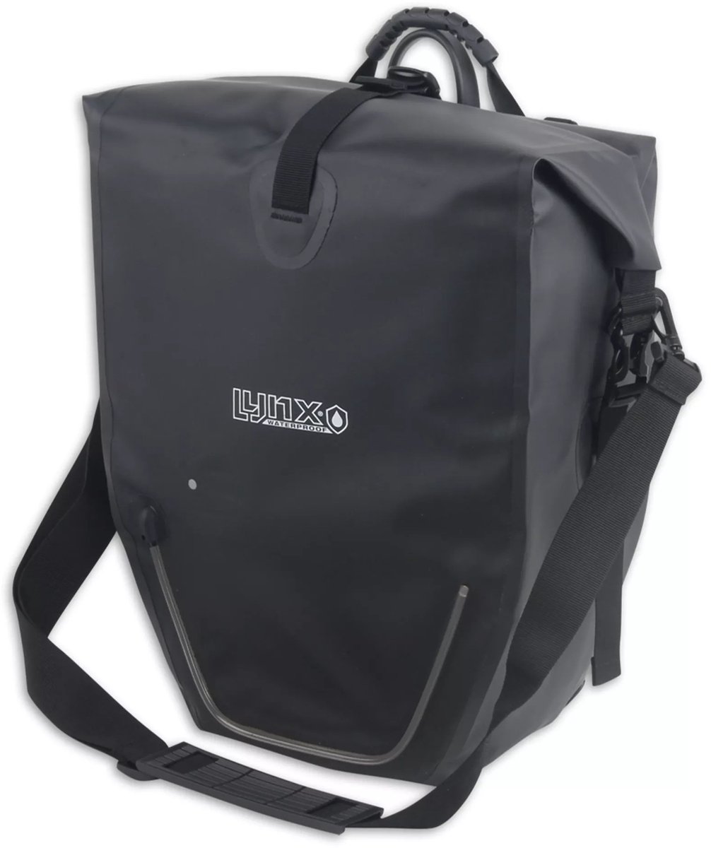 Fietstas Enkel Met LED Lynx Rocky XL - Waterdicht - 25 Liter - Zwart
