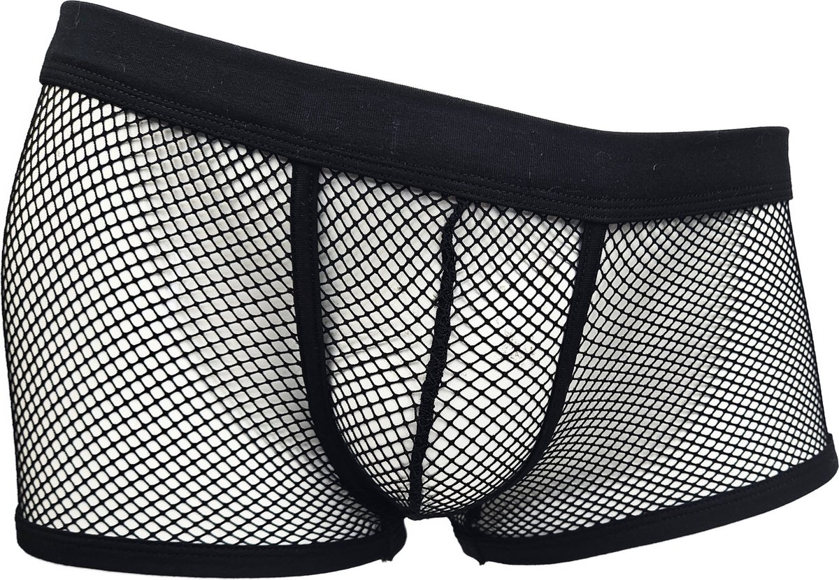 Goedkoopste BamBella® Boxer short kant voor mannen - XS/S - doorzichtig Erotische Sexy Lingerie Heren - Zwart mannen ondergoed slip