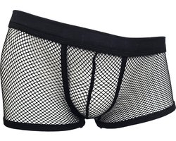 BamBella® Boxer short XS/S -kant voor mannen - doorzichtig Erotische Sexy Lingerie Heren - Zwart mannen ondergoed slip