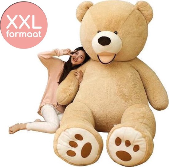 Product: LotaHome - Reuze teddybeer - Zonder vulling - Grote originele knuffelbeer XXL - 160cm - 6kilo - Teddybeer - Extra zacht - Cadeau - Pluche - Wasbaar - Voor jong en oud - Lichtbruin, van het merk LotaHome