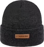 Shakaloha Gebreide Wollen Muts Heren & Dames Beanie Hat van merino wol zonder voering - Buck Beanie Mrn Black Unisex - One Size Wintermuts