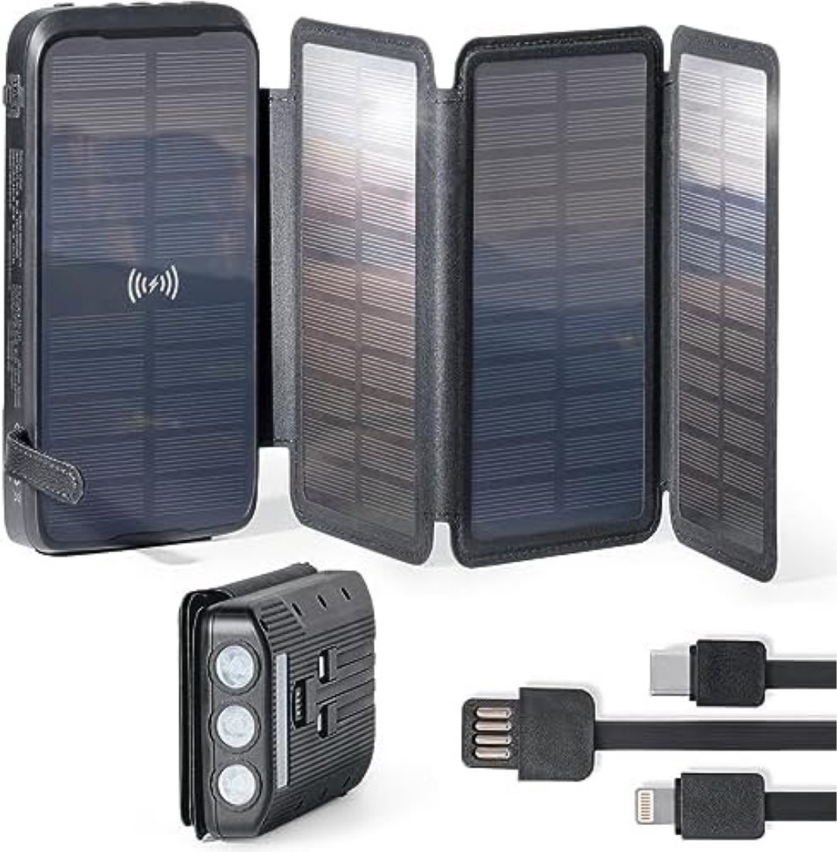 Velox Solar charger - Solar panel - Solar oplader - Solar charger zonnepaneel - Solar charger powerbank - 20000mAh