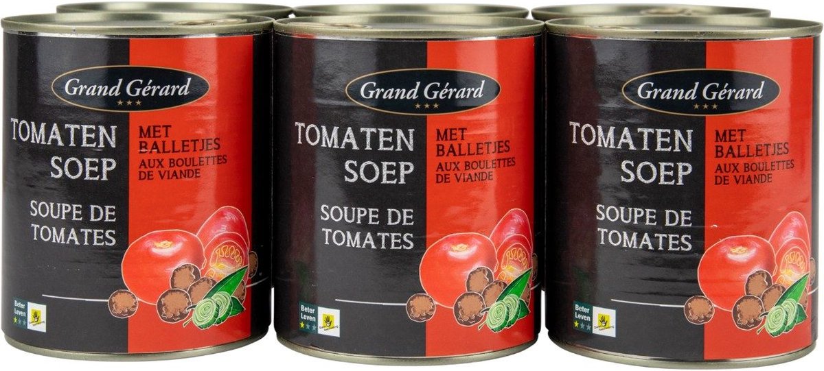Grand Gérard Tomatensoep met ballen 6 blikken x 800 milliliter
