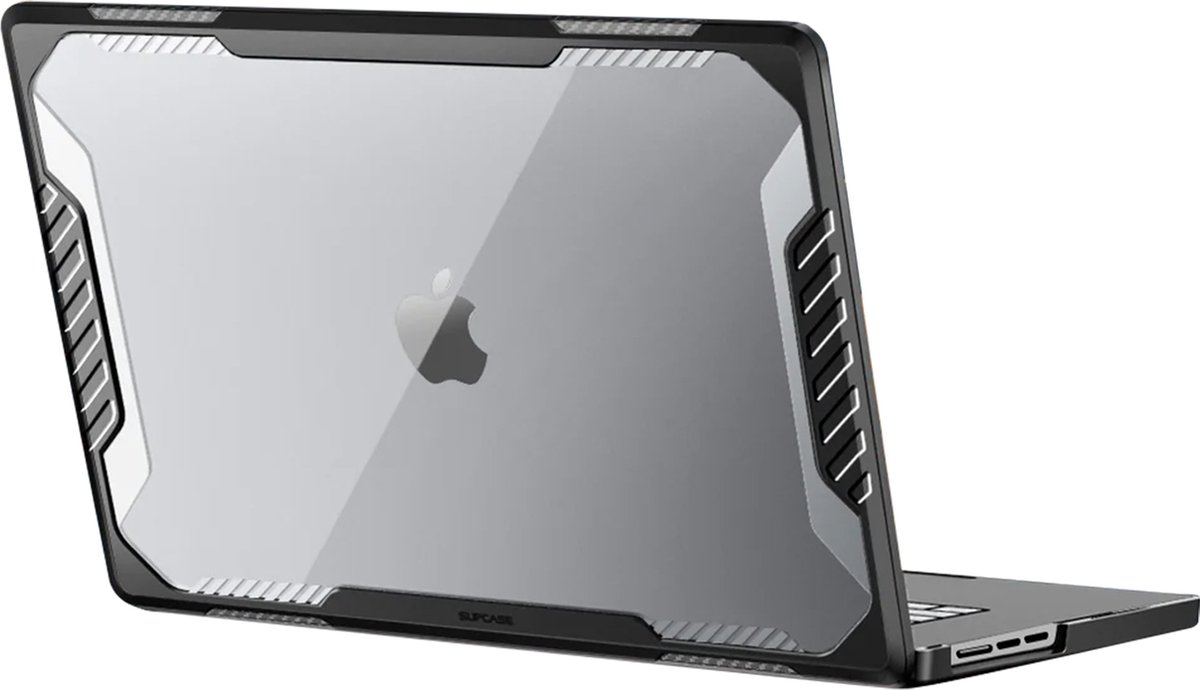 Supcase, Volledige hoes voor MacBook Air 13.6 2022 Schokbestendig, Doorzichtig zwart