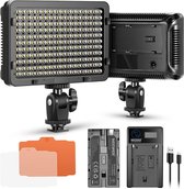 Neewer® - Dimbare Video Licht 176 LEDs 5600K op Camera, Lichtveld met 2200mAh Batterij en USB Lader voor Canon, Nikon, Pentax, Panasonic, Sony, etc. Digitale SLR Fotografie