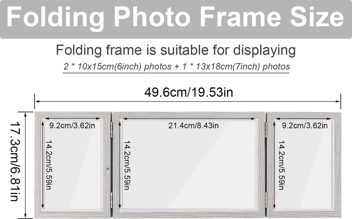Quvio Fotolijst Wandmontage Voor Drie Foto's - Klein -hout