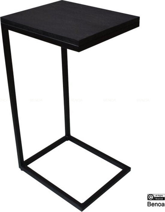 Table d'appoint en fer et bois noir