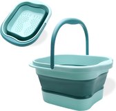 Voetenbad Voetenbad, opvouwbaar draagbaar voetenbad met handvat, voetenbad met massage, 480 massageknopen - groen