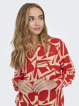 Only Onlhelena Life L/s Loose Shirt Flame Scarlet Graphic ROOD S