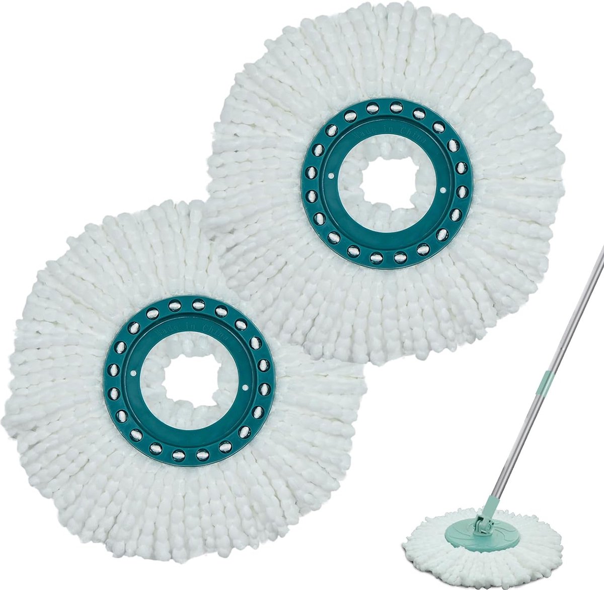 2 stuks dweilmop, vervanging, compatibel met Leifheit Clean Twist Disc Mop Systèmes dweilkop, vervanging, microvezel, zeer absorberend, geschikt voor alle soorten vloeren