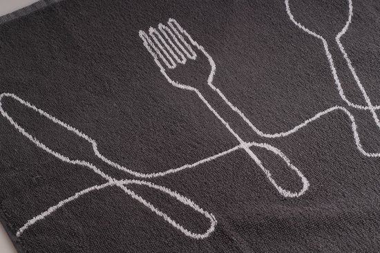 Luxe Cuisine- & Torchon - Set de 12 - 100% coton de haute qualité - Hip - gris