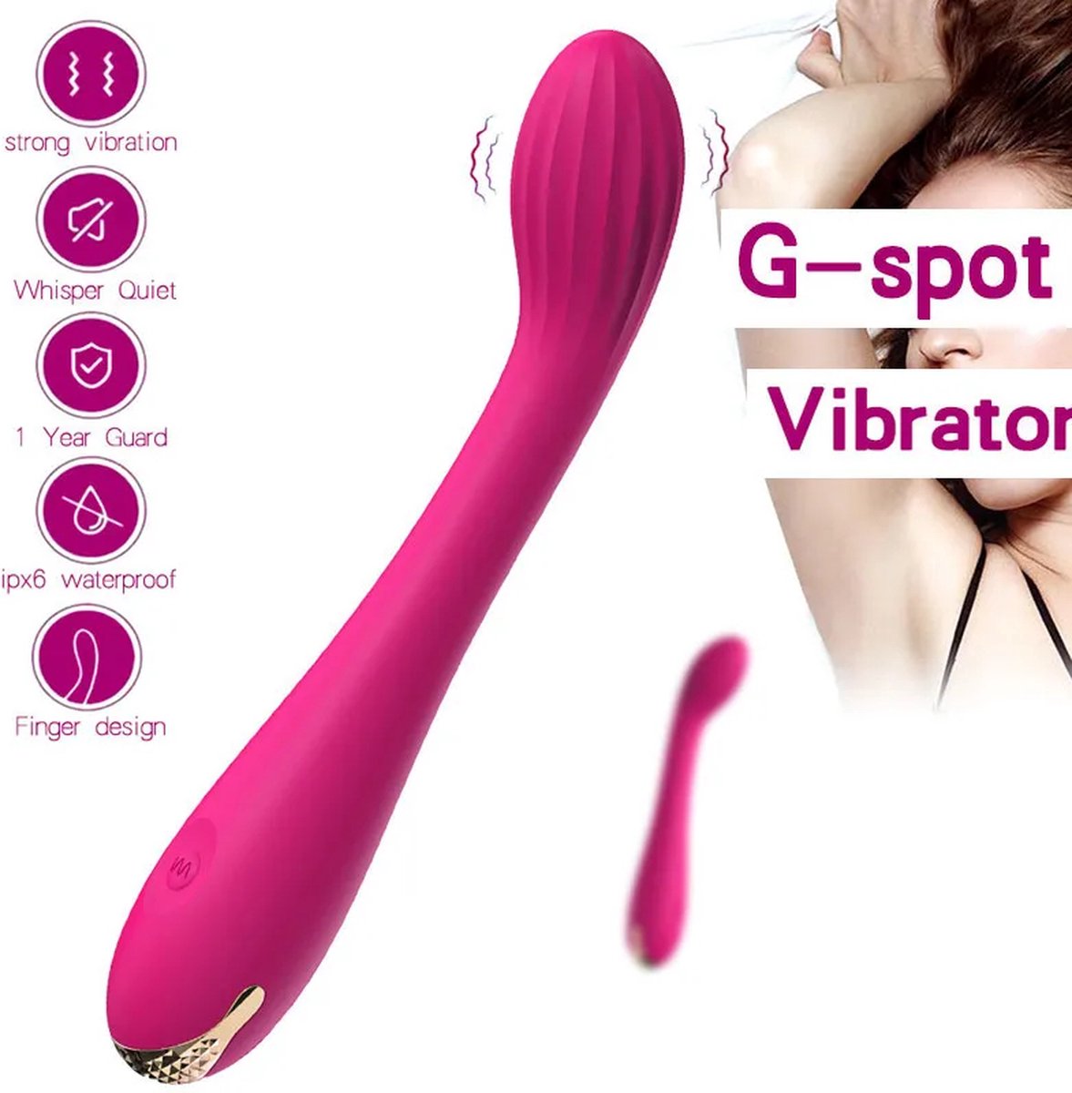 Vibrator - L18 Uzzy M.F -Roze-G-Spot- Dildo-voor vrouwen - 12 standen - waterdicht - vagina clitoris stimulator-seksspeeltjes -Voor haar-Voor hem-Feestdagen-Cadeau