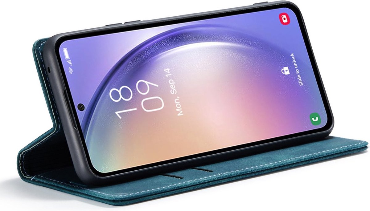 CaseMania Bookcase hoesje geschikt voor Samsung Galaxy A24 - Effen Groen - Kunstleer