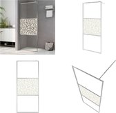 vidaXL Inloopdouchewand met stenenmotief 100x195 cm ESG-glas - Douchescherm - Doucheschermen - Inloopdouchescherm - Inloopdoucheschermen