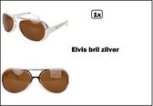 Bril Elvis zilver bruin glas - Festival thema feest populair fun zonnebril party carnaval