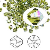 Swarovski Elements, 48 ​​​​pièces perles Xilion Bicone (5328), 4 mm, olivine AB