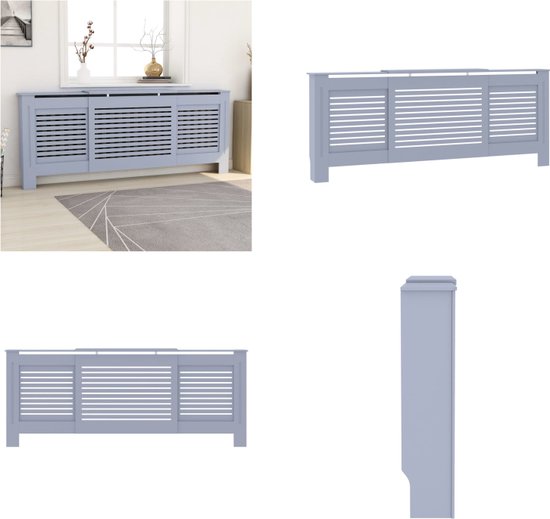 vidaXL Radiatorombouw 205 cm MDF grijs - Radiatorombouw ...