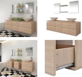 vidaXL Ensemble de meubles de salle de bain avec lavabo Beige 7 pièces - Meubles de salle de bain - Meubles de salle de bain - Meubles de salle de bain - Meubles de salle de bain