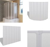 vidaXL Douche en badscherm 140 x 168 cm 7 panelen met handdoekrek - Douchecabine - Douchecabines - Badscherm - Badschermen