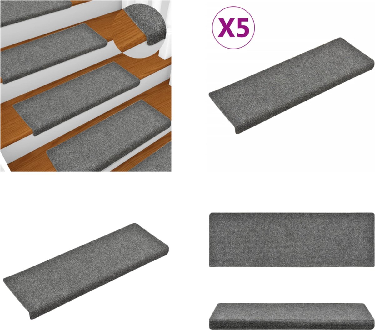 vidaXL Trapmatten 15 st 65x21x4 cm naaldvilt crèmekleurig - Tapijt