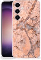 Leuk Case Geschikt voor Samsung Galaxy S24 Telefoonhoesje Marmer Oranje