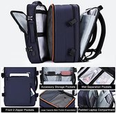 reisrugzak, handbagage, uitbreidbare bagage rugzak, droge natte scheiding, 38L goedgekeurde tas voor vluchten, antidiefstalrugzak, geschikt voor 15,6-inch laptop