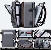 reisrugzak, handbagage, uitbreidbare bagage rugzak, droge natte scheiding, 38L goedgekeurde tas voor vluchten, antidiefstalrugzak, geschikt voor 15,6-inch laptop